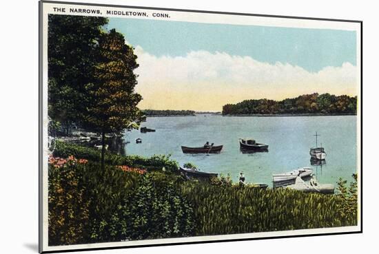 Middletown, Connecticut - View of Boats at the Narrows-Lantern Press-Mounted Art Print