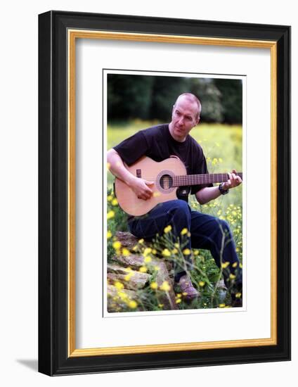 Midge Ure Playing Guitar June 2001-null-Framed Photographic Print