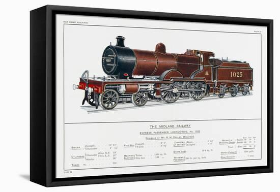 Midland Railway Express Loco No 1025-W.j. Stokoe-Framed Stretched Canvas