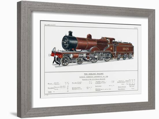 Midland Railway Express Loco No 1025-W.j. Stokoe-Framed Art Print