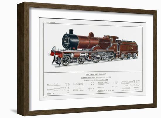 Midland Railway Express Loco No 1025-W.j. Stokoe-Framed Art Print