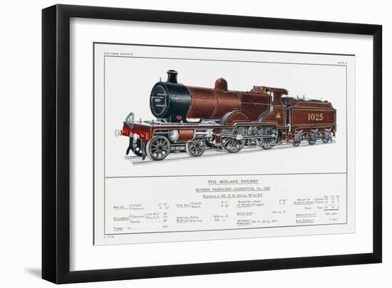 Midland Railway Express Loco No 1025-W.j. Stokoe-Framed Art Print