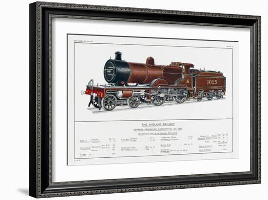 Midland Railway Express Loco No 1025-W.j. Stokoe-Framed Art Print