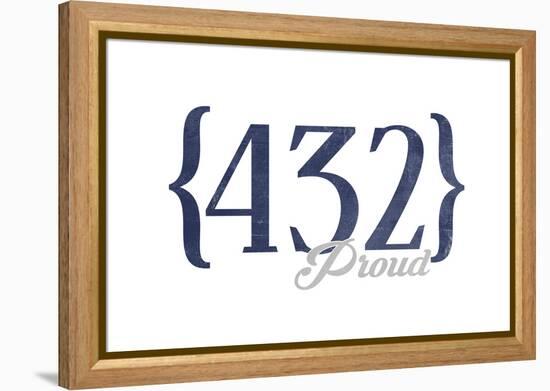 Midland, Texas - 432 Area Code (Blue)-Lantern Press-Framed Stretched Canvas