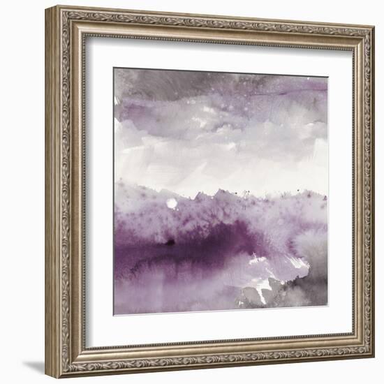 Midnight at the Lake II Amethyst and Grey-Mike Schick-Framed Art Print