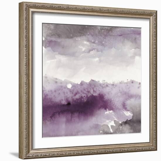 Midnight at the Lake II Amethyst and Grey-Mike Schick-Framed Art Print