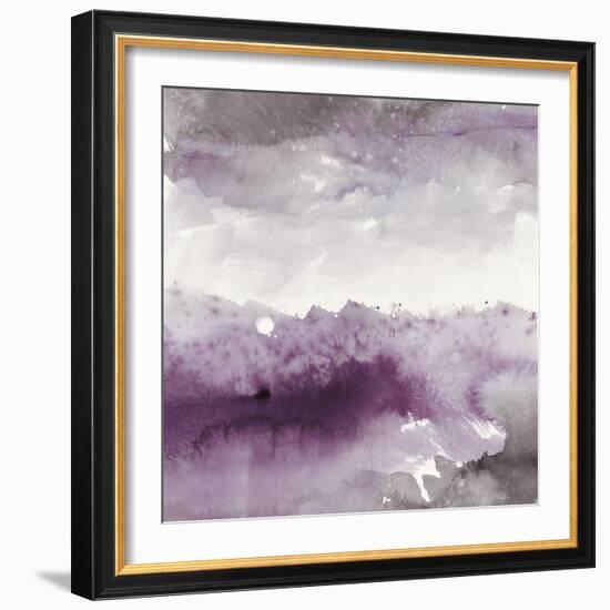 Midnight at the Lake II Amethyst and Grey-Mike Schick-Framed Art Print