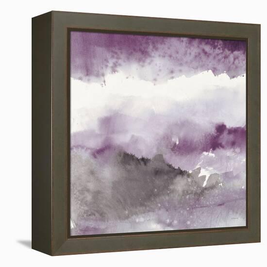 Midnight at the Lake III Amethyst and Grey-Mike Schick-Framed Stretched Canvas