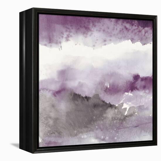 Midnight at the Lake III Amethyst and Grey-Mike Schick-Framed Stretched Canvas