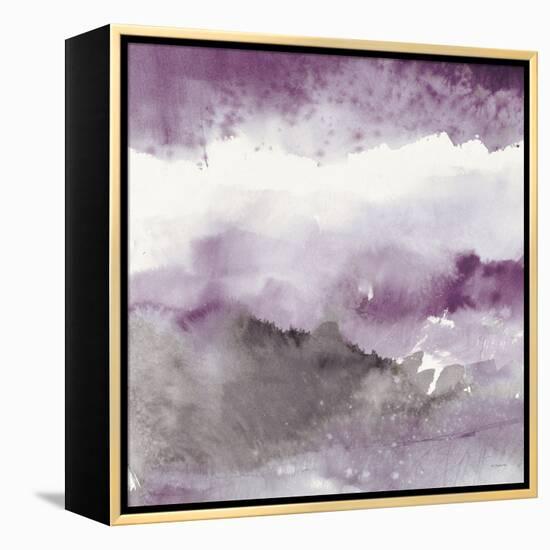 Midnight at the Lake III Amethyst and Grey-Mike Schick-Framed Stretched Canvas