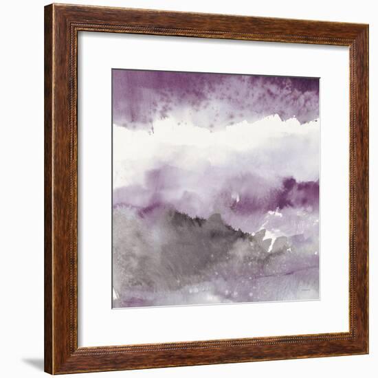 Midnight at the Lake III Amethyst and Grey-Mike Schick-Framed Art Print
