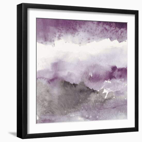 Midnight at the Lake III Amethyst and Grey-Mike Schick-Framed Art Print