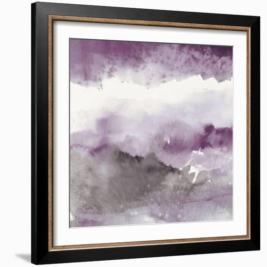 Midnight at the Lake III Amethyst and Grey-Mike Schick-Framed Art Print