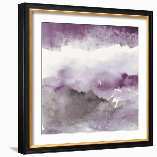 Midnight at the Lake III Amethyst and Grey-Mike Schick-Framed Art Print