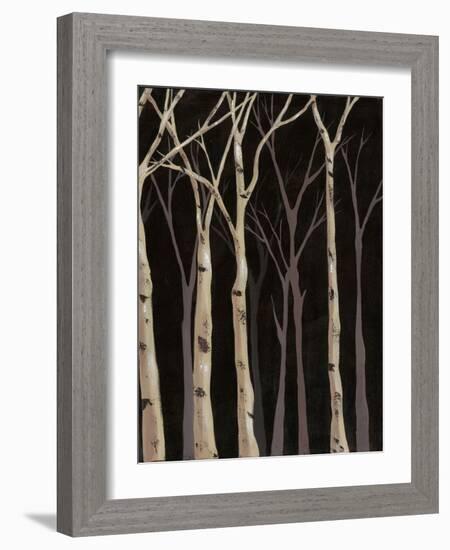 Midnight Birches II-Jade Reynolds-Framed Art Print