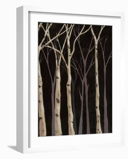 Midnight Birches II-Jade Reynolds-Framed Art Print