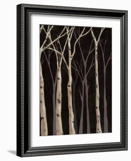 Midnight Birches II-Jade Reynolds-Framed Art Print