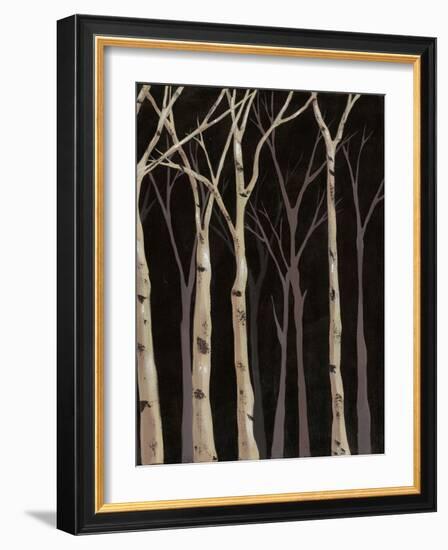 Midnight Birches II-Jade Reynolds-Framed Art Print