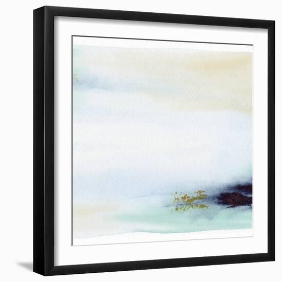 Midnight Blue Teal Soft 2-Patti Bishop-Framed Art Print