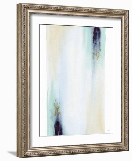 Midnight Blue Teal Soft 3-Patti Bishop-Framed Art Print