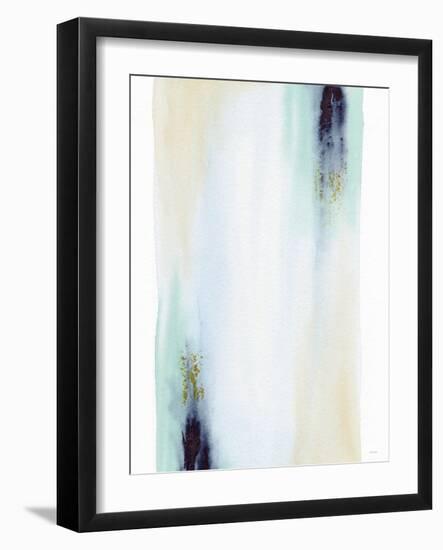 Midnight Blue Teal Soft 3-Patti Bishop-Framed Art Print