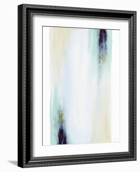 Midnight Blue Teal Soft 3-Patti Bishop-Framed Art Print