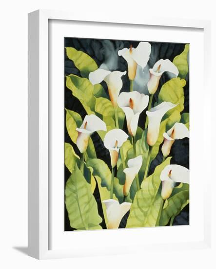 Midnight Callalilies-Mary Russel-Framed Giclee Print