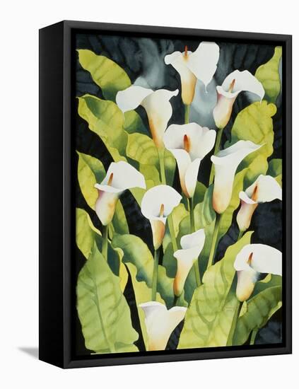 Midnight Callalilies-Mary Russel-Framed Premier Image Canvas