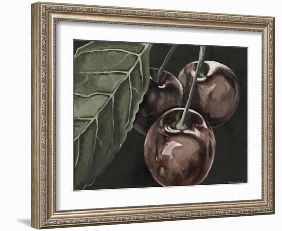 Midnight Cherries-Megan Meagher-Framed Art Print