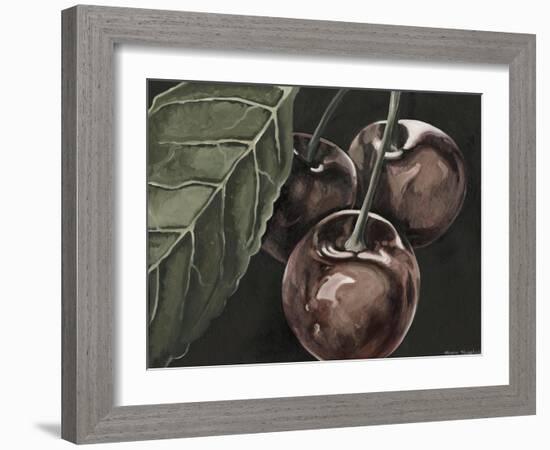 Midnight Cherries-Megan Meagher-Framed Art Print