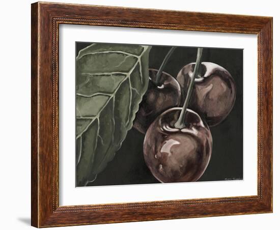 Midnight Cherries-Megan Meagher-Framed Art Print