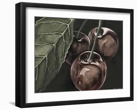 Midnight Cherries-Megan Meagher-Framed Art Print