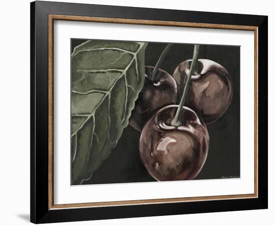 Midnight Cherries-Megan Meagher-Framed Art Print