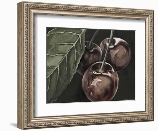 Midnight Cherries-Megan Meagher-Framed Art Print