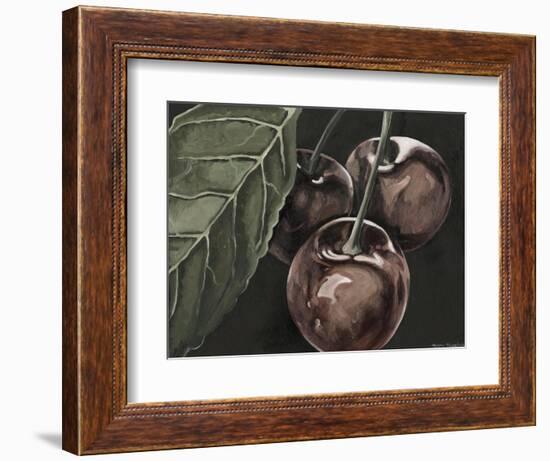 Midnight Cherries-Megan Meagher-Framed Art Print