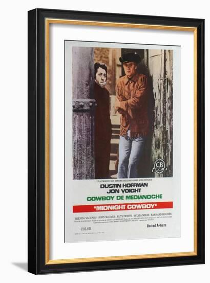 Midnight Cowboy, Spanish Movie Poster, 1969-null-Framed Art Print