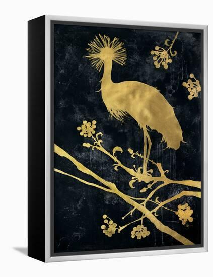 Midnight Crowned Crane-Filippo Ioco-Framed Stretched Canvas