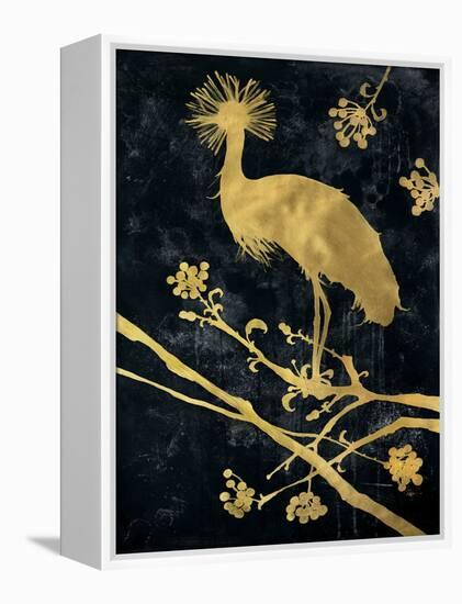 Midnight Crowned Crane-Filippo Ioco-Framed Stretched Canvas