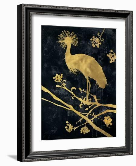 Midnight Crowned Crane-Filippo Ioco-Framed Art Print