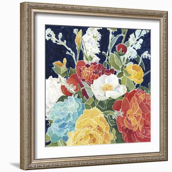 Midnight Florals I-Megan Meagher-Framed Art Print