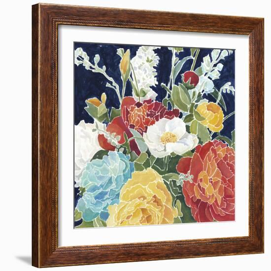 Midnight Florals I-Megan Meagher-Framed Art Print