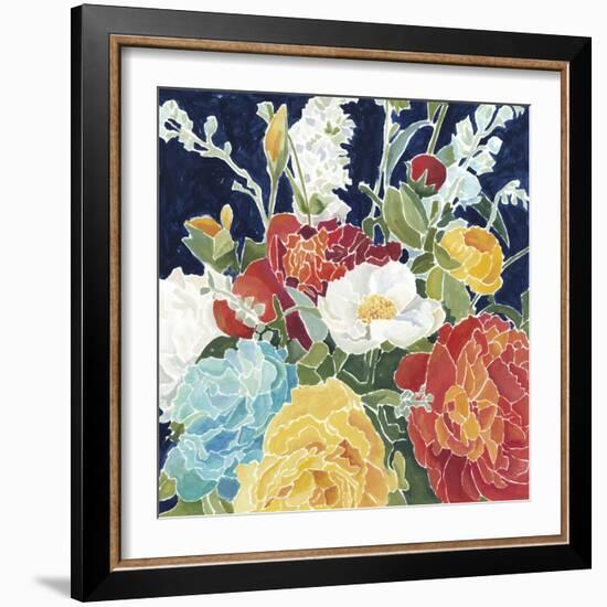 Midnight Florals I-Megan Meagher-Framed Art Print