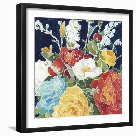 Midnight Florals I-Megan Meagher-Framed Art Print