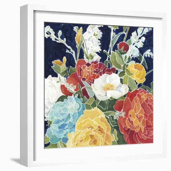 Midnight Florals I-Megan Meagher-Framed Art Print