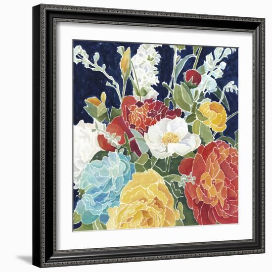 Midnight Florals I-Megan Meagher-Framed Art Print