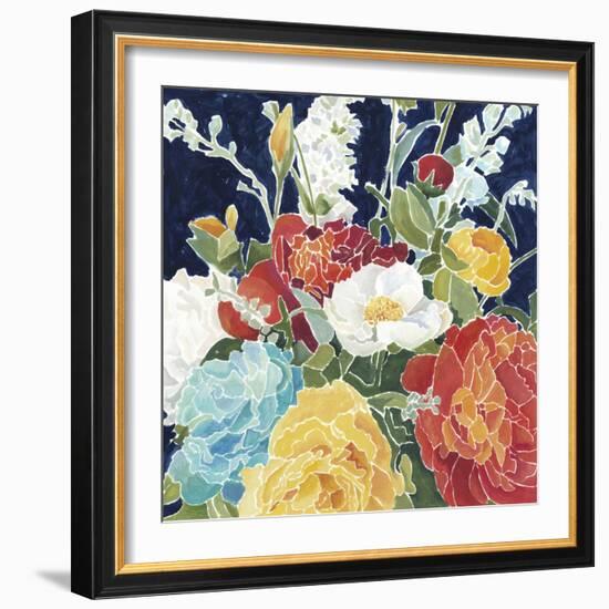 Midnight Florals I-Megan Meagher-Framed Art Print