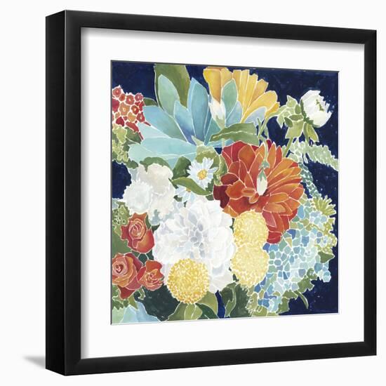 Midnight Florals III-Megan Meagher-Framed Art Print