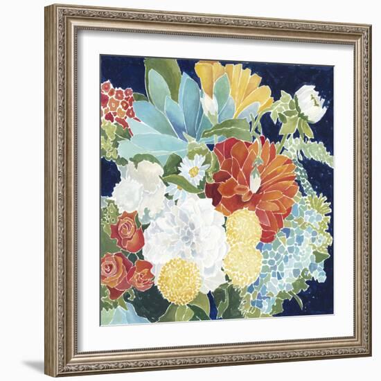 Midnight Florals III-Megan Meagher-Framed Art Print