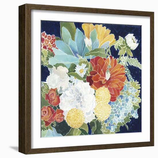 Midnight Florals III-Megan Meagher-Framed Art Print