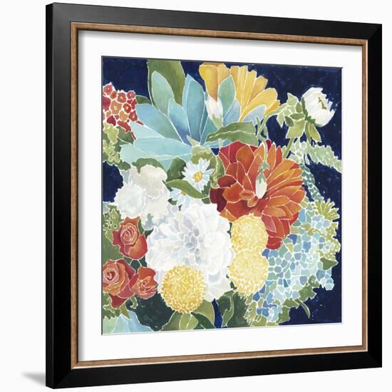 Midnight Florals III-Megan Meagher-Framed Art Print